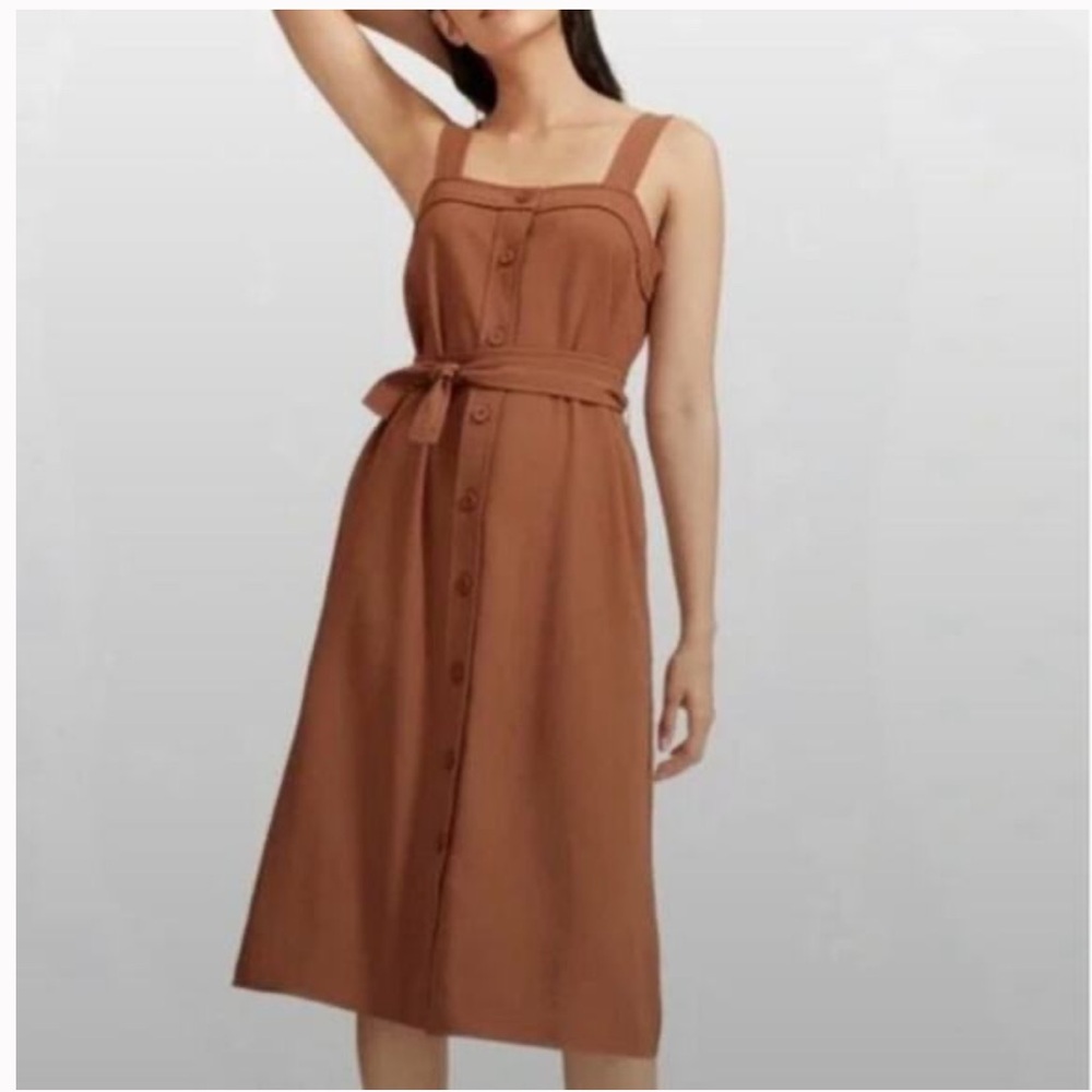 Everlane | The Japanese Go Weave Picnic Midi Button Dress w/Pockets-Size 00